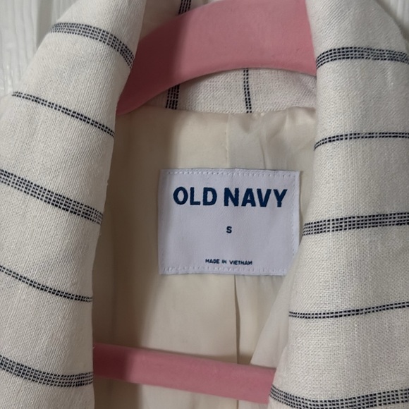 NWT Old Navy Women's White Striped suite linens wide leg oversized size small - Picture 8 of 9